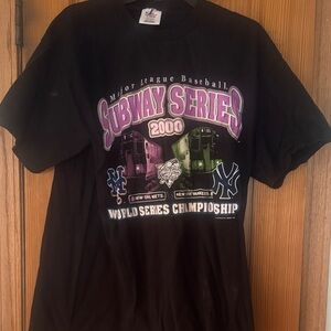 New York Yankees vs New York Mets Subway Series Logo Athletic Black T-Shirt